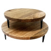 Olympia Round Display Stand Mango Wood with Metal Legs 300x80mm Olympia Round Display Stand Mango Wood with Metal Legs 300x80mm