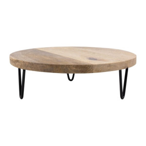 Olympia Round Display Stand Mango Wood with Metal Legs 250x80mm