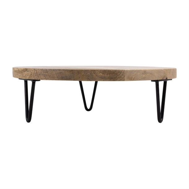 Olympia Round Display Stand Mango Wood with Metal Legs 250x80mm Olympia Round Display Stand Mango Wood with Metal Legs 250x80mm