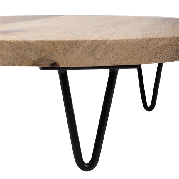 Olympia Round Display Stand Mango Wood with Metal Legs 250x80mm Olympia Round Display Stand Mango Wood with Metal Legs 250x80mm