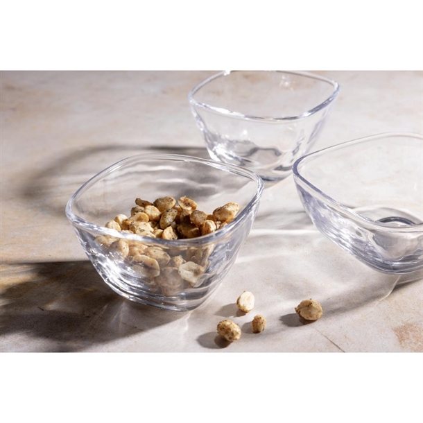 Olympia Square Glass Tall Snack Bowls (6 Pack)