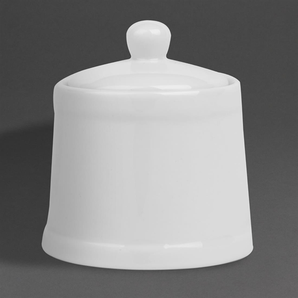 Olympia Whiteware Pier Sugar Bowls with Lids 250ml (6 Pack) Olympia Whiteware Pier Sugar Bowls with Lids 250ml (6 Pack)