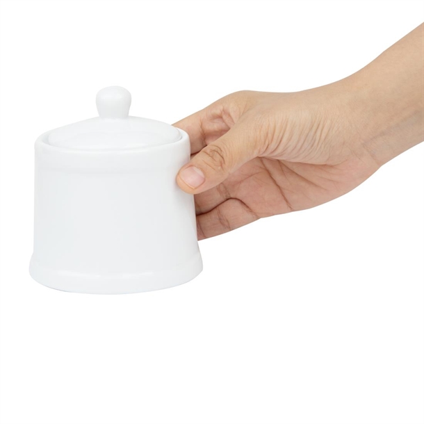 Olympia Whiteware Pier Sugar Bowls with Lids 250ml (6 Pack) Olympia Whiteware Pier Sugar Bowls with Lids 250ml (6 Pack)