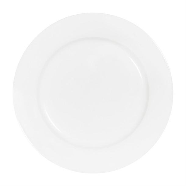 Tablekraft Core Round Plate Rim Shape White 250mm (4 Pack) Tablekraft Core Round Plate Rim Shape White 250mm (4 Pack)