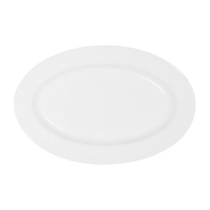Tablekraft Core Platter Oval Rim Shape White 260x170x24mm (6 Pack)