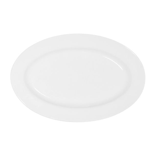 Tablekraft Core Platter Oval Rim Shape White 260x170x24mm (6 Pack)