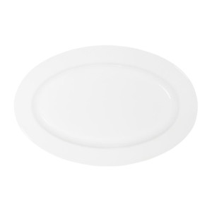 Tablekraft Core Platter Oval Rim Shape White 355x240x30mm (3 Pack)