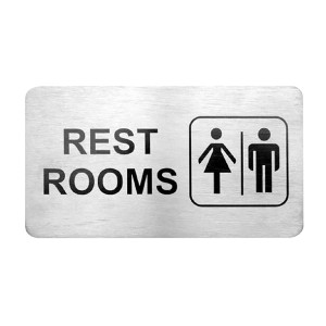 Trenton Restrooms Wall Sign Stainless Steel 110x60mm