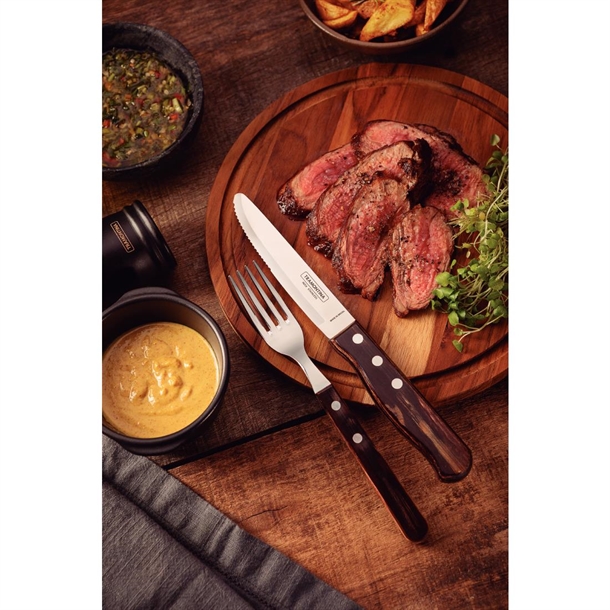 Tramontina Churrasco Steak Knife Polywood Brown 130mm (Pack 12)