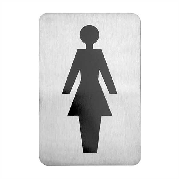 Trenton Female Symbol Wall Sign Stainless Steel 120x80mm Trenton Female Symbol Wall Sign Stainless Steel 120x80mm