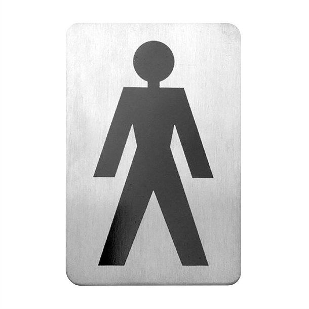 Trenton Male Symbol Wall Sign Stainless Steel 120x80mm Trenton Male Symbol Wall Sign Stainless Steel 120x80mm