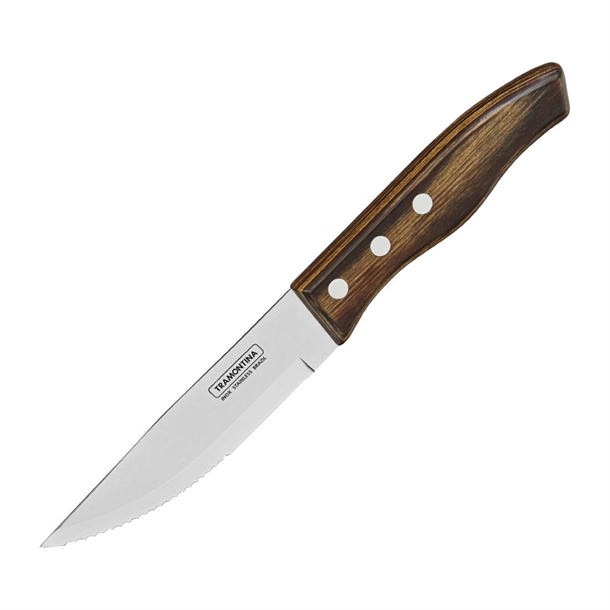 Tramontina Churrasco Steak Knife Grande 1/2 Tang Polywood Brown 120mm (Pack 12) Tramontina Churrasco Steak Knife Grande 1/2 Tang Polywood Brown 120mm (Pack 12)