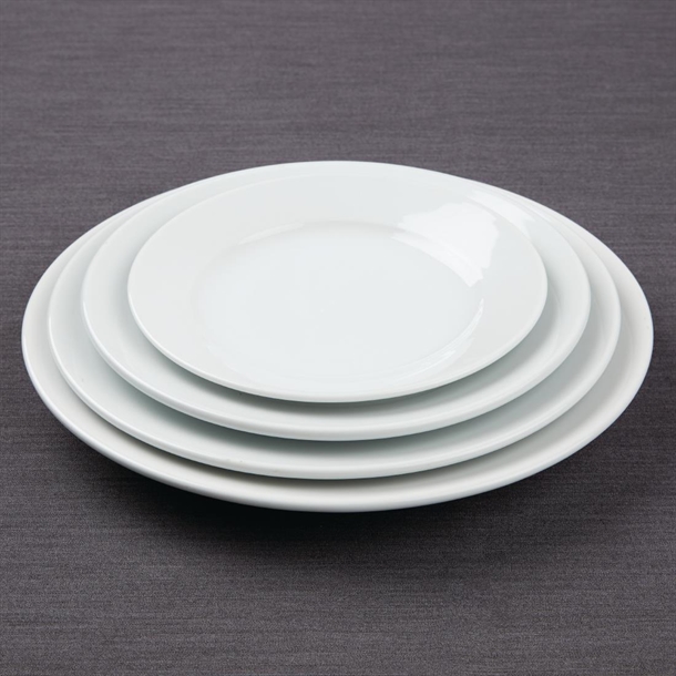 Olympia Athena Wide Rimmed Plates 203mm (12 Pack)