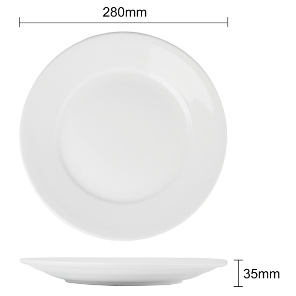 Olympia Athena Wide Rimmed Plates 280mm (6 Pack) Olympia Athena Wide Rimmed Plates 280mm (6 Pack)
