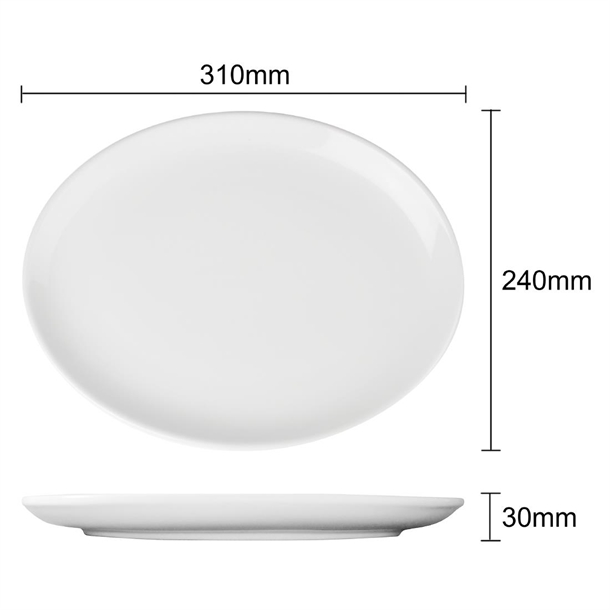 Olympia Athena Oval Coupe Plates (6 Pack)