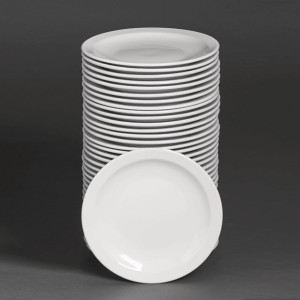Bulk Buy Olympia Athena Narrow Rimmed Plates 205mm (36 Pack)