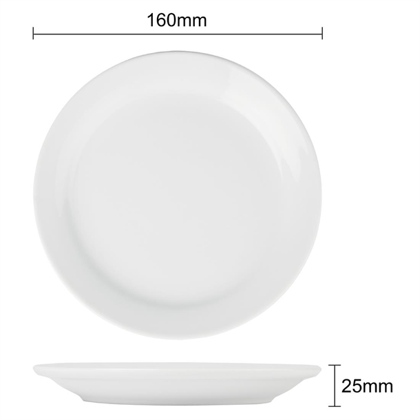 Olympia Athena Narrow Rimm (12 Pack)ed Plates 165mm (12 Pack)