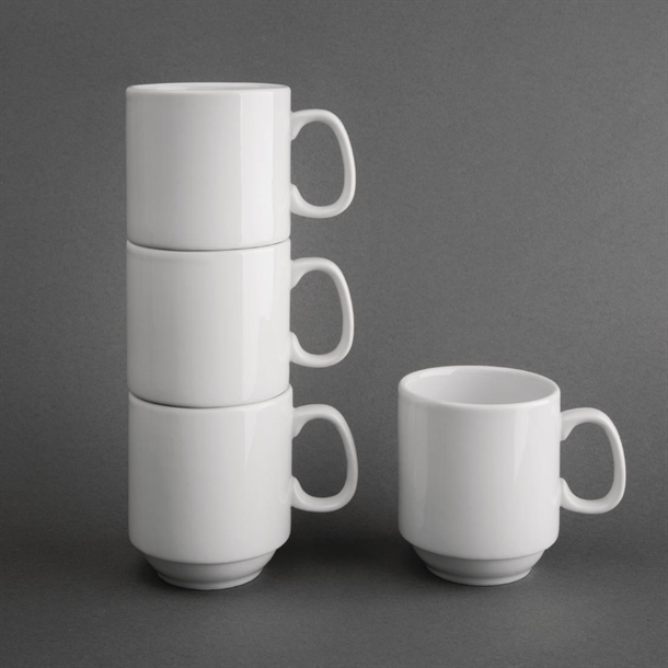 Olympia Whiteware Stacking Mugs 285ml (12 Pack) Olympia Whiteware Stacking Mugs 285ml (12 Pack)