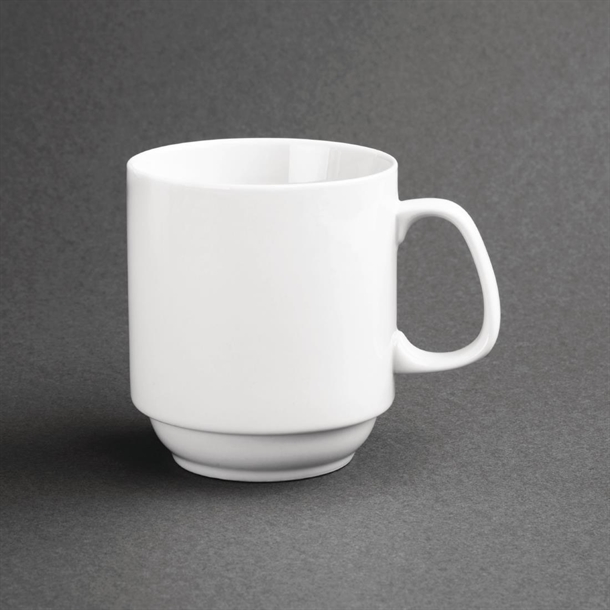 Olympia Whiteware Stacking Mugs 285ml (12 Pack) Olympia Whiteware Stacking Mugs 285ml (12 Pack)