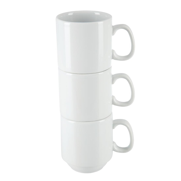 Olympia Whiteware Stacking Mugs 285ml (12 Pack) Olympia Whiteware Stacking Mugs 285ml (12 Pack)
