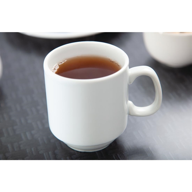 Olympia Whiteware Stacking Mugs 285ml (12 Pack) Olympia Whiteware Stacking Mugs 285ml (12 Pack)