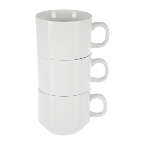 Olympia Whiteware Stacking Tea Cups 7oz 200ml (12 Pack) Olympia Whiteware Stacking Tea Cups 7oz 200ml (12 Pack)