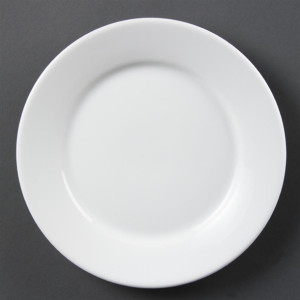 Olympia Whiteware Wide Rimmed Plates 230mm (12 Pack)