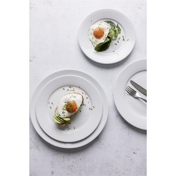Olympia Whiteware Wide Rimmed Plates 230mm (12 Pack)