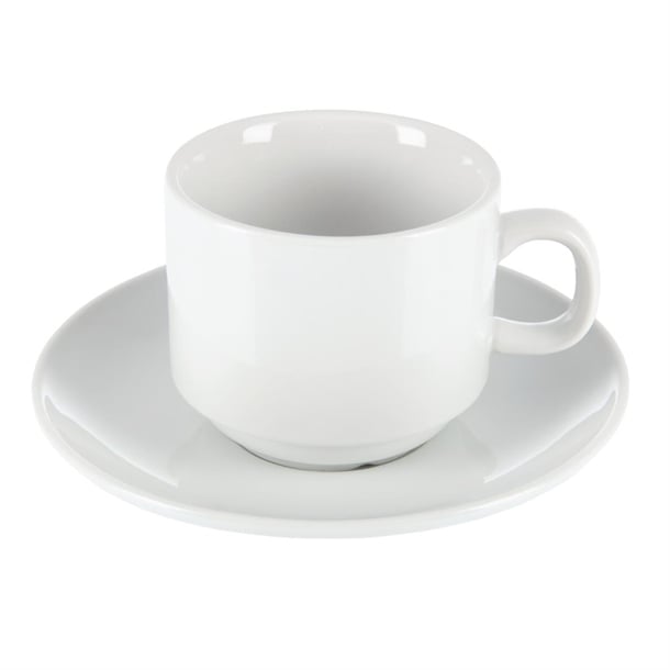 Olympia Whiteware Stacking Tea Cups 7oz 200ml (12 Pack) Olympia Whiteware Stacking Tea Cups 7oz 200ml (12 Pack)
