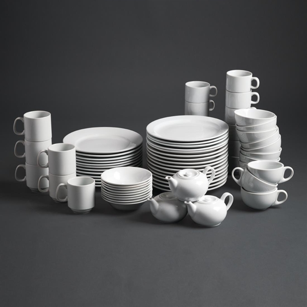 Olympia Whiteware Stacking Tea Cups 7oz 200ml (12 Pack) Olympia Whiteware Stacking Tea Cups 7oz 200ml (12 Pack)