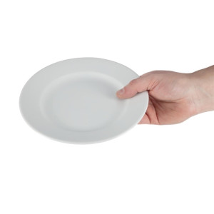 Olympia Whiteware Wide Rimmed Plates 202mm (12 Pack)