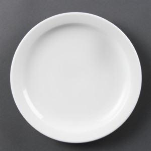 Olympia Whiteware Narrow Rimmed Plates 200mm (12 Pack)