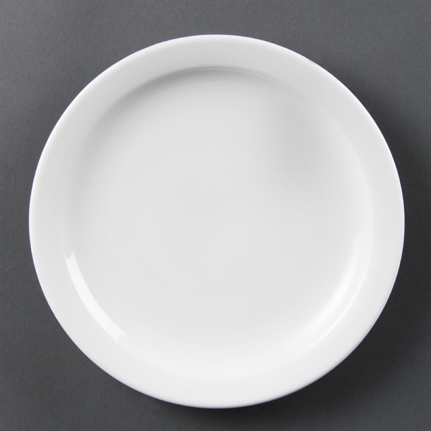 Olympia Whiteware Narrow Rimmed Plates 200mm (12 Pack)