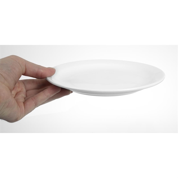 Olympia Whiteware Narrow Rimmed Plates 200mm (12 Pack)