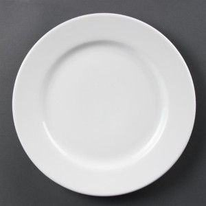 Olympia Whiteware Wide Rimmed Plates 310mm (6 Pack)