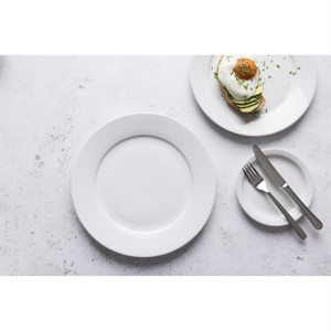 Olympia Whiteware Wide Rimmed Plates 310mm (6 Pack)