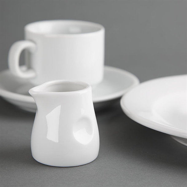 Olympia Whiteware Dimpled Milk Jugs 70ml (6 Pack)