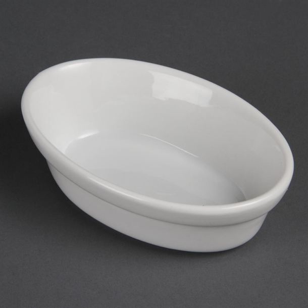 Olympia Whiteware Oval Pie Dishes 145 x 104mm (Pack of 6) Olympia Whiteware Oval Pie Dishes 145 x 104mm (Pack of 6)