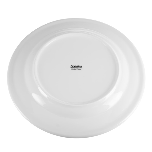 Olympia Whiteware Wide Rimmed Plates 280mm (6 Pack)
