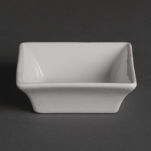 Olympia Whiteware Miniature Square Dishes 75mm (12 Pack) Olympia Whiteware Miniature Square Dishes 75mm (12 Pack)
