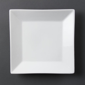 Olympia Whiteware Square Plates Wide Rim 250mm (6 Pack)