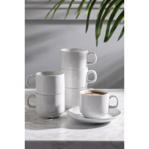 Olympia Whiteware Stacking Saucers (12 Pack)