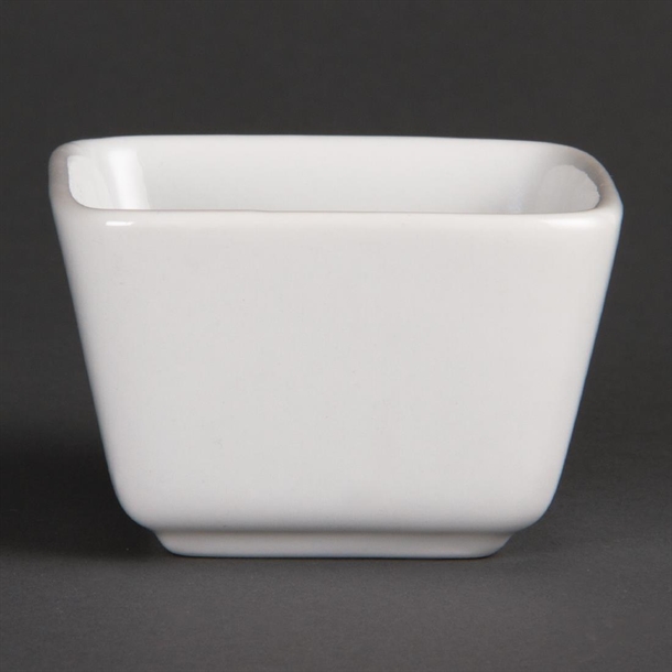 Olympia Whiteware Tall Square Mini Dishes 75mm (12 Pack) Olympia Whiteware Tall Square Mini Dishes 75mm (12 Pack)