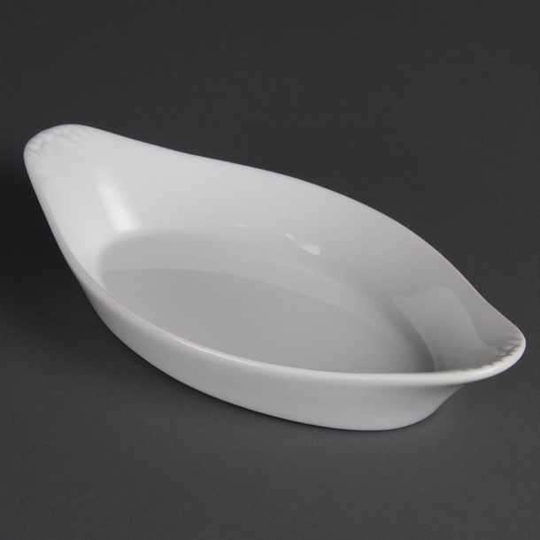 Olympia Whiteware Oval Eared Dishes 262 x 141mm (6 Pack)
