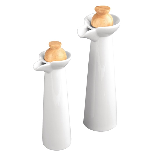 Olympia Whiteware Vinegar and Oil Bottle Set