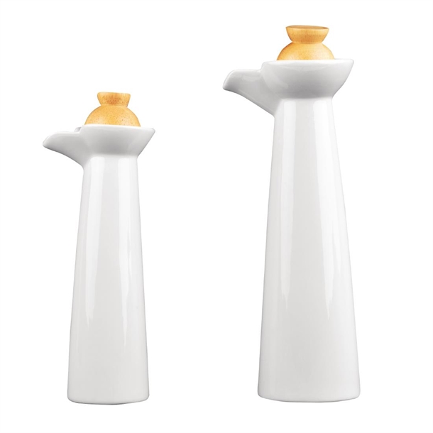 Olympia Whiteware Vinegar and Oil Bottle Set