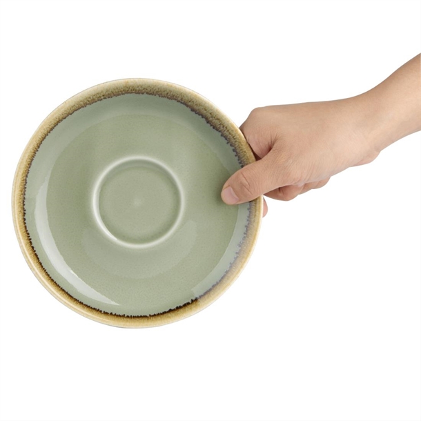 Olympia Kiln Cappuccino Saucer Moss 160mm (6 Pack)