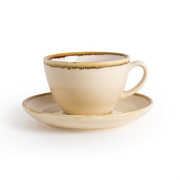 Olympia Kiln Cappuccino Saucer Sandstone 160mm (6 Pack) Olympia Kiln Cappuccino Saucer Sandstone 160mm (6 Pack)