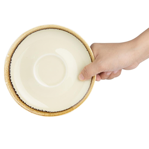 Olympia Kiln Cappuccino Saucer Sandstone 160mm (6 Pack) Olympia Kiln Cappuccino Saucer Sandstone 160mm (6 Pack)