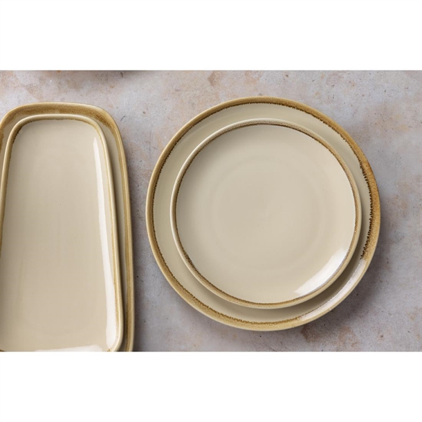 Olympia Kiln Round Coupe Plate Sandstone 230mm (6 Pack) Olympia Kiln Round Coupe Plate Sandstone 230mm (6 Pack)